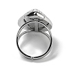 304 Stainless Steel Synthetic Turquoise Cuff Rings G-Z056-09P-01-3