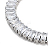 Brass Pave Clear Cubic Zirconia Rectangle Box Chain Slider Bracelets BJEW-YWC0002-05B-P-2