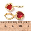 Valentine's Day Heart Brass & Glass Hoop Earrings EJEW-Z164-23G-01-5