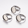 Tarnish Resistant Adjustable 304 Stainless Steel Finger Rings Components LS-A-STAS-F149-18P-D-1