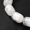 Natural Selenite Column Beaded Stretch Bracelet for Women LS-BJEW-I312-01-2
