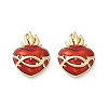 Brass Enamel Stud Earrings for Women EJEW-A126-05E-G-2