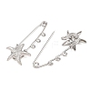 Starfish 304 Stainless Steel Safety Pins Brooch Findings SA-CBA098D-16C-P03-2
