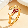 304 Stainless Steel Enamel Cuff Open Rings WG9DB1B-02-2