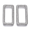 Brass Micro Pave Cubic Zirconia Linking Rings ZIRC-T013-18P-NF-1