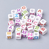 Large Hole Colorful Acrylic Letter European Beads X-SACR-Q104-02-1