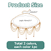 2Pcs 2 Colors Bohemian Alloy Multi-layered Chain Tassel Waist Belly Chains for Women AJEW-HS0001-52-2