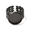 Woven Bezel 304 Stainless Steel Cuff Ring Components SA-CBAD8FA-01EB-04-2