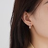 Brass Micro Pave Clear Cubic Zirconia Huggie Hoop Earrings EJEW-BB70467-6
