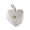 925 Sterling Silver Micro Pave Clear Cubic Zirconia Charms STER-V001-01P-08-1