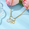 Iron & Natural Rose Quartz Pendants Necklaces NJEW-JN04905-2