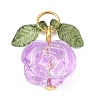 7Pcs 7 Colors Transparent Normal Glass Pendants PALLOY-JF04620-02-3