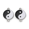 Alloy Black & White Enamel Yin-yang Connector Charms PALLOY-V009-10P-1
