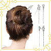 4Pcs 4 Styles Tibetan Style Alloy Resin Hair Sticks OHAR-SC0001-14-6