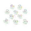 Electroplated 3-petal Flower Resin Cabochons MRMJ-R128-15D-1