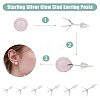 DICOSMETIC 12 Pairs 6 Style 925 Sterling Silver Stud Earring Findings STER-DC0001-27-5