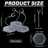 Assembled Hexagon Plastic Action Figure Display Stands with Adjustable Alloy Support Arm ODIS-WH0080-11B-2