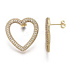 Brass Micro Pave Clear Cubic Zirconia Stud Earrings EJEW-T046-012G-NF-3