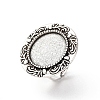 Vintage Adjustable Iron Finger Ring Components Alloy Cabochon Bezel Settings X-PALLOY-O039-08AS-1