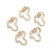 Brass Micro Pave Cubic Zirconia Screw Carabiner Lock Charms KK-I657-15G-1