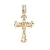 Brass Pave Clear Cubic Zirconia Pendants KK-U009-06B-G-1