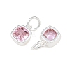Brass Pave Cubic Zirconia Charms KK-CBABC34-07S-01-2