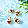 4Pcs 2 Styles Brass Glass Pendants KK-TA0008-18B-4