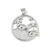 Brass Micro Pave Cubic Zirconia Pendants KK-P330-07C-P-1