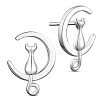 SHEGRACE Unique Design Rhodium Plated 925 Sterling Silver Stud Earrings JE395B-1