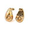 Ion Plating(IP) 304 Stainless Steel with Rhinestone Stud Earrings for Women EJEW-N055-19G-2