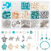   DIY Synthetic Turquoise Beaded Dangle Earring Making Kit DIY-PH0022-46-1