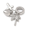 Brass Micro Pave Clear Cubic Zirconia European Dangle Charms KK-D502-13D-P-2