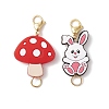 2Pcs Easter Rabbit Mushroom Silicone Pendant Decorations HJEW-JM02925-1