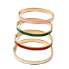 304 Stainless Steel Enamel Hinged Cuff Bangles for Women SA-CBAC920-07G-4