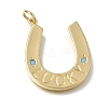 Brass Micro Pave Blue Cubic Zirconia Pendants KK-C262-31G-1