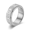 Star & Moon & Sun Titanium Steel Rotatable Finger Ring PW-WG61315-01-1