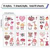 8 Sheets 8 Styles PVC Waterproof Wall Stickers DIY-WH0345-200-2