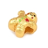 Christams Brass Enamel European Beads KK-F922-03E-G-2