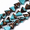 Assembled Natural Bronzite and Synthetic Turquoise Beads Strands G-S366-062-1