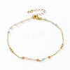 Faceted Glass Beaded Anklets AJEW-AN00379-01-1