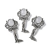 Angel Brass Natural Quartz Crystal Pendants KK-D361-02AS-18-1