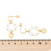 Brass ABS Plastic Pearl Dangle Stud Earrings EJEW-U040-19G-5