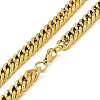 Vacuum Plating 201 Stainless Steel Cuban Link Chain Necklace with 304 Stainless Steel Clasps for Men Women NJEW-M194-01B-G-3