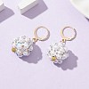 Polymer Clay Rhinestone Disco Ball Dangle Leverback Earrings EJEW-JE05297-01-2