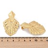 Leaf 304 Stainless Steel Dangle Stud Earrings EJEW-L287-076G-5