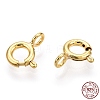 925 Sterling Silver & Iron Spring Ring Clasps STER-T004-81A-G-4