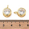 Brass Pave Clear Cubic Zirconia Pendants CU-CBA42CA-04C-G-3