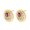 Brass Micro Pave Cubic Zirconia Stud Earrings EJEW-G471-13G-06-4