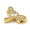 Rack Plating Brass Pave Cubic Zirconia Enamel Beads KK-U029-16G-2