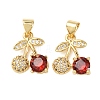 Brass Micro Pave Cubic Zirconia Charms KK-K408-53G-02-1